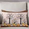 thumbnail image 3 of Pumpkins Thanksgiving Throw Pillow Cover 24 x 36 Inch Decorative Pillow Cover Fall Black Orange Plaid Leaves Retro Lumbar Pillowcase Seasonal Rectangle Cushion Case for Couch Sofa Bed Living Room, 3 of 7