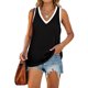 thumbnail image 2 of Guardurnaity Camiseta sin mangas con cuello en V para mujer Camiseta sin mangas de color informal Camiseta sin mangas con bloque Prendas para la parte del cuerpo Negro XXL, 2 of 6