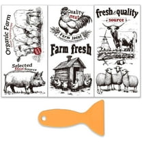 3pcs/Set Farm Animals Rub on Transfers for Furniture and Crafts 6x12 Inch Farm Theme Furniture Transfer Sticker Decals Transfer Stickers Rub on Decals for Wood Furniture Home Decoration