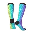 thumbnail image 4 of Bingfone Compression Socks For Women And Men Long Socks For Running Athletic Cycling Nurse-Rainbow Scales2, 4 of 9