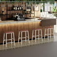 thumbnail image 5 of Bar Stools, Set of 2 Bar Chairs, 23.6 Inch Saddle Stools, Kitchen Counter Seat with Footrests, Industrial Barstools for Dining Room, Kitchen, Counter, Bar, Walnut and White HW02MD01, 5 of 19