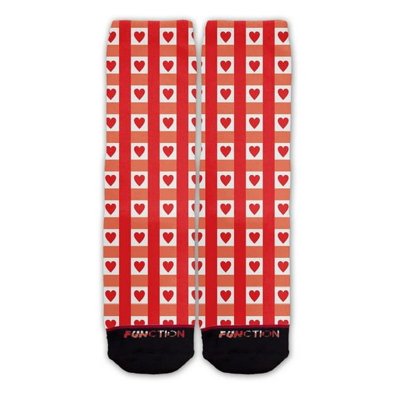 Function - Valentine's Day Gingham Heart Pattern Fashion Socks