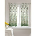 thumbnail image 3 of Dark Green Grass Curtains 45 Inch Length,Sheer Curtains for Bedroom Living Room Window Flower Dragonfly Retro Pastoral Rustic Rod Pocket Drapes Kitchen Curtains Small Half Window 52"x45" 2 Panels, 3 of 7