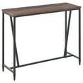 thumbnail image 1 of HOMCOM Industrial Bar Table with Metal Legs, High Pub Table, Narrow Console Table for Hallway, Dining Room, Living Room, Walnut, 1 of 9