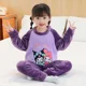 thumbnail image 2 of Conjunto de ropa de dormir para niños de lana de Coral grueso para niños y niñas, ropa para el hogar, conjunto de pijamas para niños de estilo invernal de Chi continental, 2 of 5