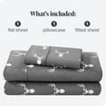thumbnail image 4 of Bare Home Flannel Sheet Set - 100% Cotton - Deep Pocket - Twin, Stag, 3-Pieces, 4 of 4