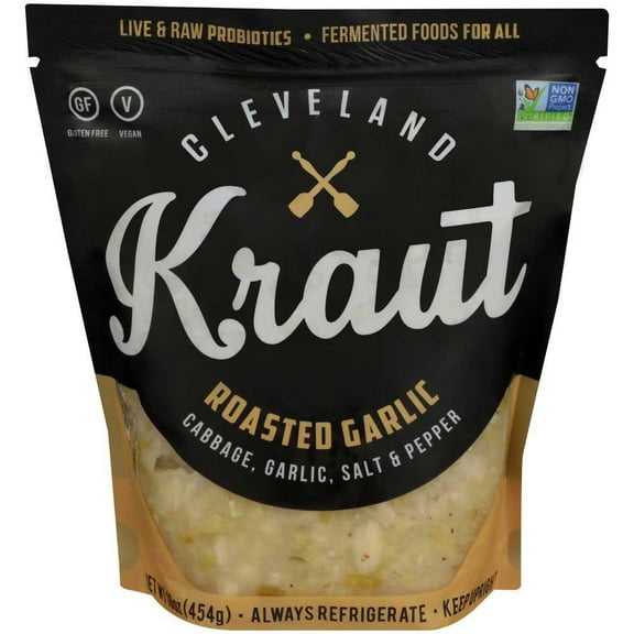 Cleveland Kraut Roasted Garlic Sauerkraut, 16 Ounce -- 6 per Case.