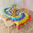 thumbnail image 3 of Colorful Rainbow Tie Dye Spiral Pattern Rectangle Tablecloth 60"x102",Waterproof Polyester Rectangle Table Cloth, Wipeable Spillproof Polyester Tablecloth for Dining, Camping, Indoor and Outdoor, 3 of 6
