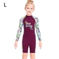thumbnail image 2 of Buceo vela niños traje de traje de baño traje de baño niños traje de baño espalda con cremallera cremallera ropa de baño para nadar buceo snorkeling púrpura l kenally OD003662-03, 2 of 7