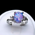 thumbnail image 5 of Arlette Simulated Fire Green or Purple Opal Ring Womens Engagement Ginger Lyne Collection, 5 of 5