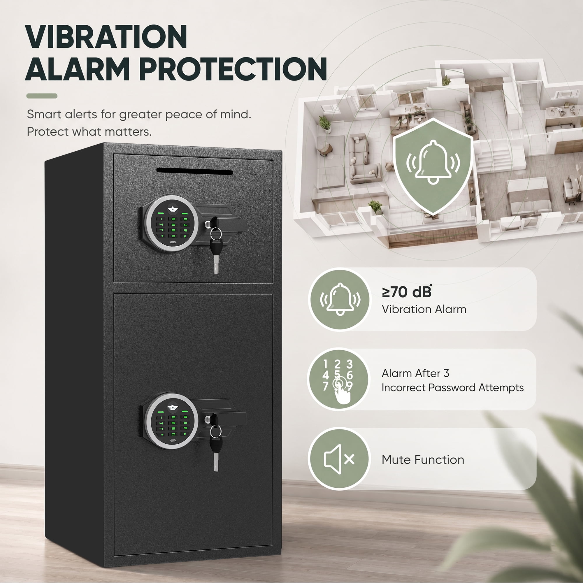 Silkight 6.5 Cu ft Large Safe Box, Money Safe with Adjustable Shelf and LED Light, Digital Keypad, Home Safes with Deposit Slot & Dual Alarm System
