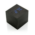 Ultra Modern Wooden LED Clock Square Cube Digital Alarm Thermometer