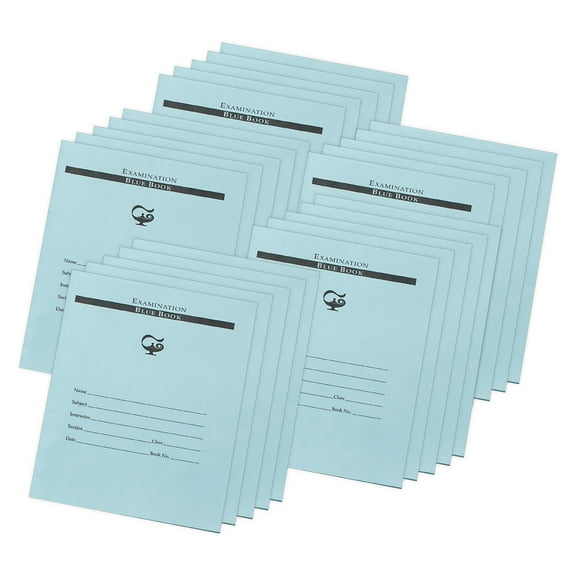 Pacon Examination Blue Book, 32 Pages, 3/8 in ruled, 7" x 8-1/2", 25 Books