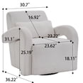 thumbnail image 3 of LoLado Cozy Teddy Fabric Upholstered Armchair, 360° Rotatable Modern Sturdy Lounge Chair with Curved Arms and Thick Cushioning for Living Room Bedroom, White, 3 of 12