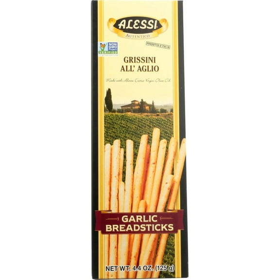 Alessi - Breadsticks - Garlic - Case Of 6 - 4.4 Oz