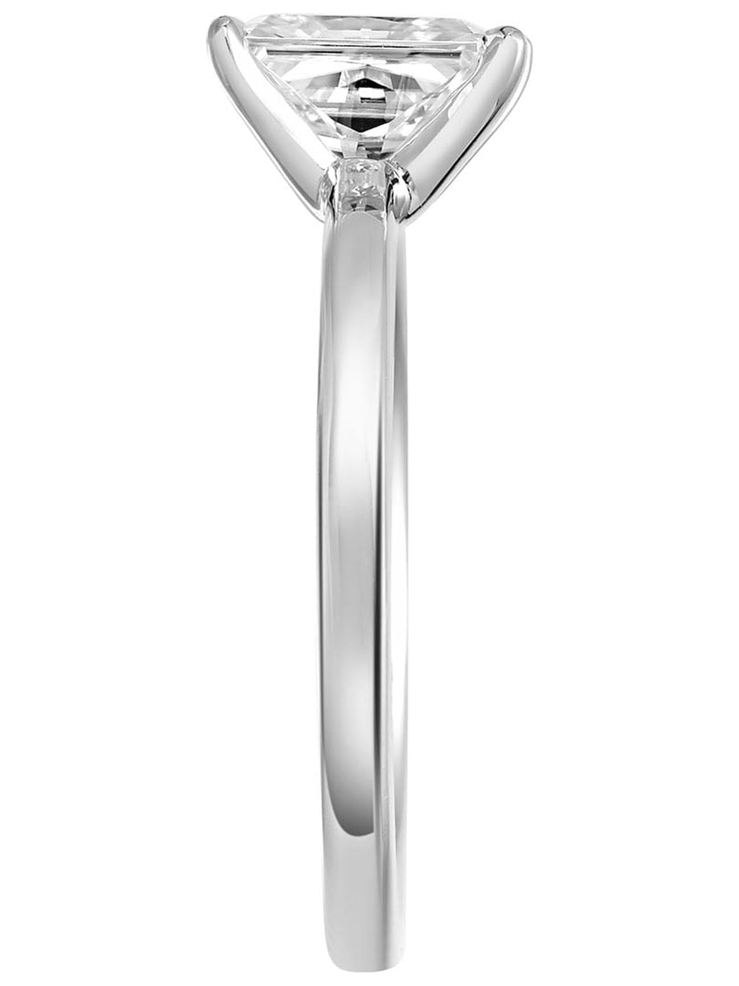 1 Carat DEW Radiant-Cut Moissanite 10K White Gold Solitaire Engagement Ring