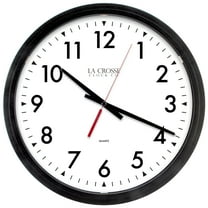 La Crosse Clock 404-2636 13 inch Commercial Silent Sweep Analog Wall Clock, Black
