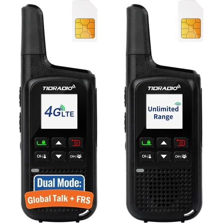 TD-M2 Pro Unlimited Range Rapid Global Walkie Talkies,Dual Mode -4G LTE PoC Radio with SIM Card+FRS Two Way Radio Long Range Global PTT 2-way Radios for Family,Business,Company,Outdoor -2Pack
