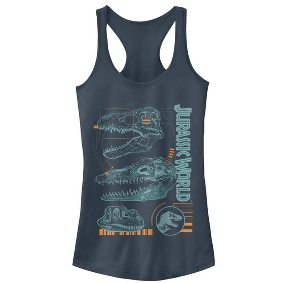 Junior's Jurassic World: Fallen Kingdom Fossil Skulls  Racerback Tank Top Indigo Small