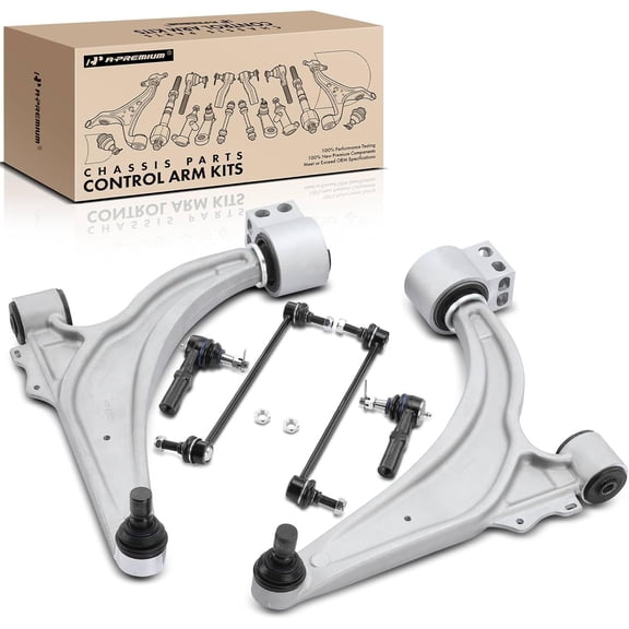 A-Premium 6Pcs Front Suspension Kit Control Arm and Ball Joint Assembly Stabilizer Bar Link Kit Tie Rod End Compatible with Chevrolet Cruze 2011-2015, Cruze Limited 2016, Volt 2011-2015 & Buick Verano