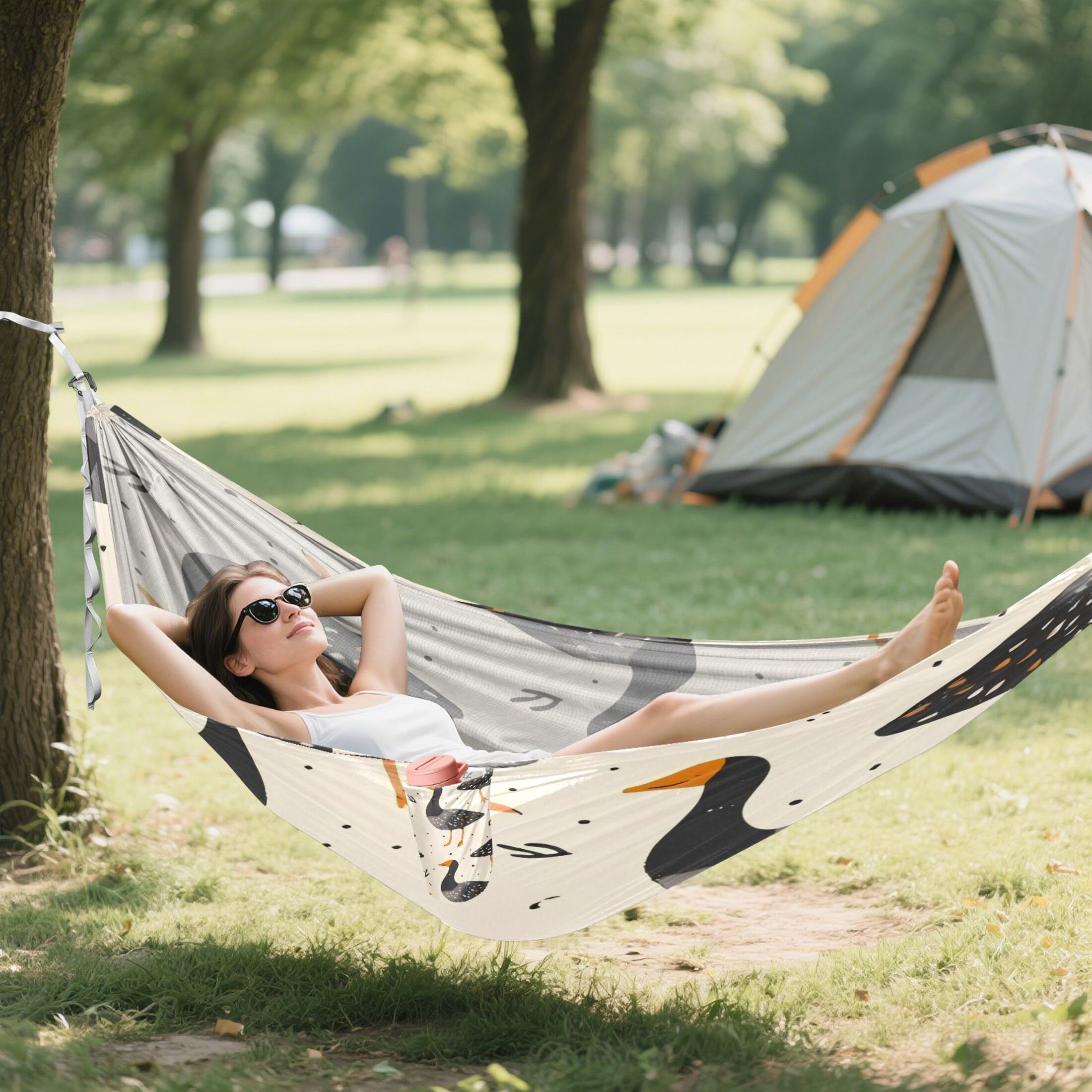 Hammock Camping Hammock Nylon Portable Hammock Travel Camping Hammock Black Duck