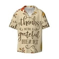 thumbnail image 2 of Lsque Thanksgiving With A Grateful Heart print Men's Cuban Collar Short Sleeve Shirt Summer Beachwear Casual Button Down Fashionable Vacation Leisure Shirt-X-Large, 2 of 7