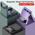 thumbnail image 4 of Funda con bisagra magnética de lujo para Samsung Galaxy Z Flip 4 5, carcasa dura de PC mate ultrafina con Protector de lente de vidrio, 2023, 4 of 5