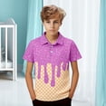 thumbnail image 2 of YunPes Boys Short Sleeve Polo Shirts Ice Cream Graphic Print Collared Golf Shirts Funny Preppy Uniform Kids Summer Pullovers, 2 of 6