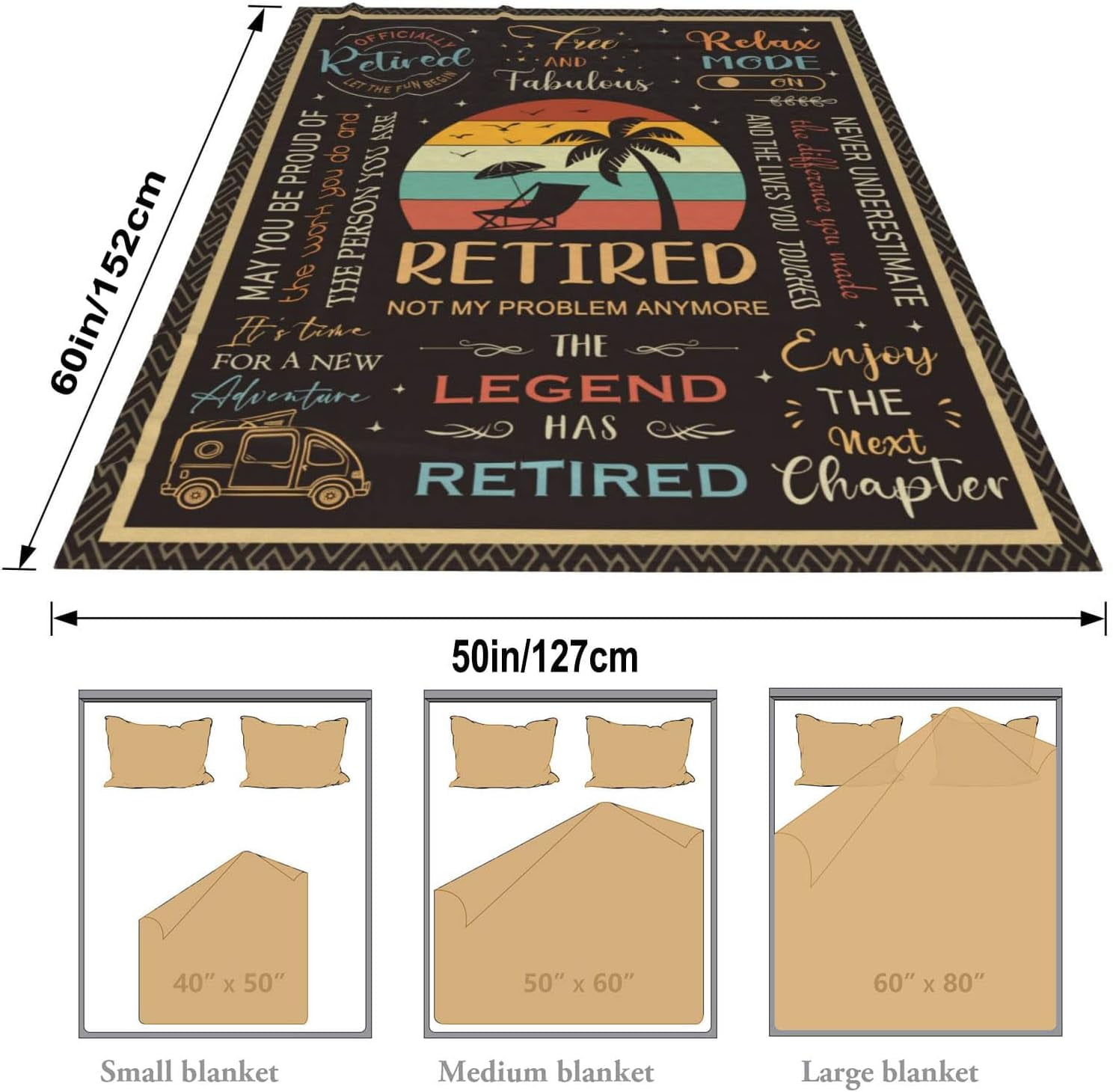 Retirement Gifts for Women 2024 - Retirement Gifts Blankets - Retired Gifts for Men - Best Retirement Gifts Throw 60"X50" - Funny Retirement Gifts for Men - Retirement Gifts for Coworker