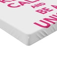 thumbnail image 2 of Ambesonne Keep Calm Fitted Sheet, Be a Unicorn Text, California King, Pink White, 2 of 3