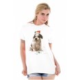 thumbnail image 5 of Cute Christmas Santa Hat Puppy Women's Graphic T Shirt Tees Brisco Brands S, 5 of 5