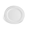 Host & Porter Silver Rim Plastic Salad Plates, 7.5", 10 Count