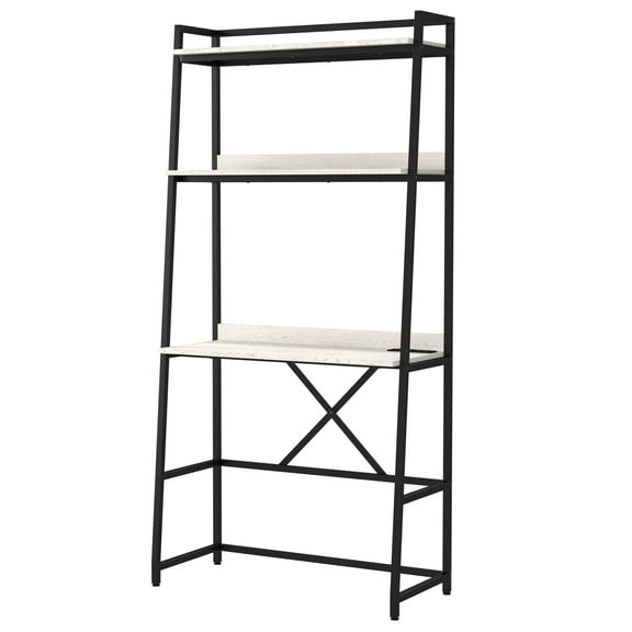 Furniture of America Knott Metal 36-in Writing Desk with USB, Oak