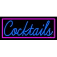 thumbnail image 1 of Cursive Cocktail Bar LED Neon Sign 6 x 15 - inches, Clear Edge Cut Acrylic Backing, with Dimmer - Bright and Premium built indoor LED Neon Sign for Bar decor., 1 of 7