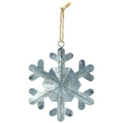 Darice Rustic Christmas Ornaments: Silver Tin Snowflake, 3 x 3.375 inches