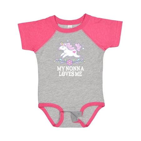 

Inktastic Nonna Loves Me Girl Unicorn Girls Baby Bodysuit