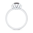 thumbnail image 2 of Rosec Jewels Black Opal Flower Engagement Ring - 1.6 Carat - Bezel Set Opal Ring for Women - AAA Grade Certified - with Jewelry Box, 14K White Gold, US 10.50, 2 of 9