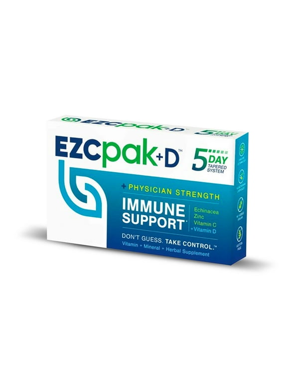 EZC Pak+D 5-Day Immune System Booster, Vitamin D, Vitamin C and Zinc for Immune Support