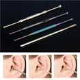 thumbnail image 3 of 4Pcs Double-Headed Earpicks Set Stainless Steel Earpick Wax Remover Earwax Cleaning Tools, 3 of 8