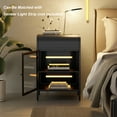 thumbnail image 6 of Glavbiku Metal Nightstand Set of 2,End Table with Flip Cubby & Glass Door,Side Table,Black,Adult, 6 of 13