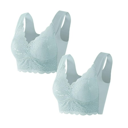 2pack Lace Bra Plus Size Bandeau Sports Bra Women Underwear Bralette Support Bras for Women Crop Top Cute Female Bra s Bra Large Top Female Woman s Bras Push Up Brassiere Laced Bra