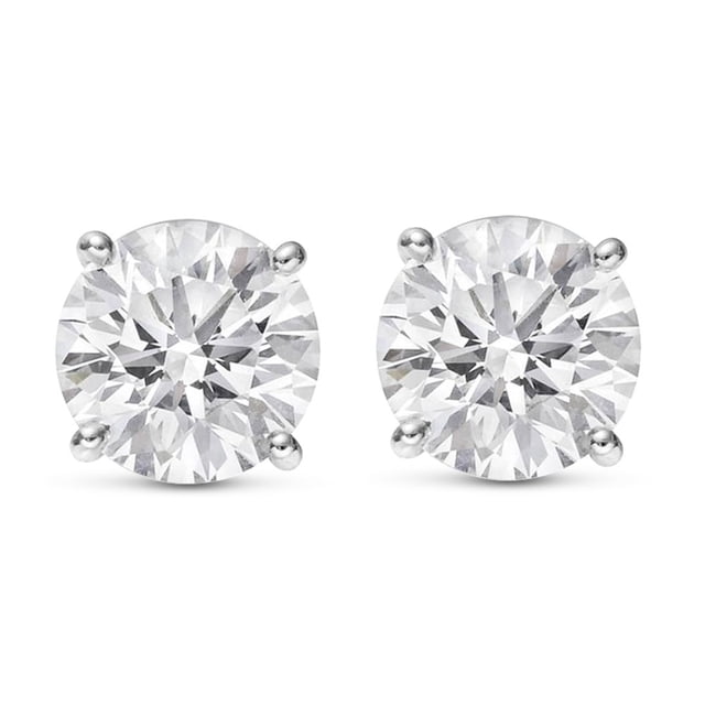 Aretes de diamante tipo stud de 1 quilate en oro blanco de 14K