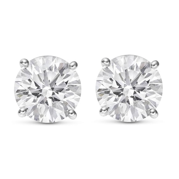 Aretes de diamante tipo stud de 1 quilate en oro blanco de 14K