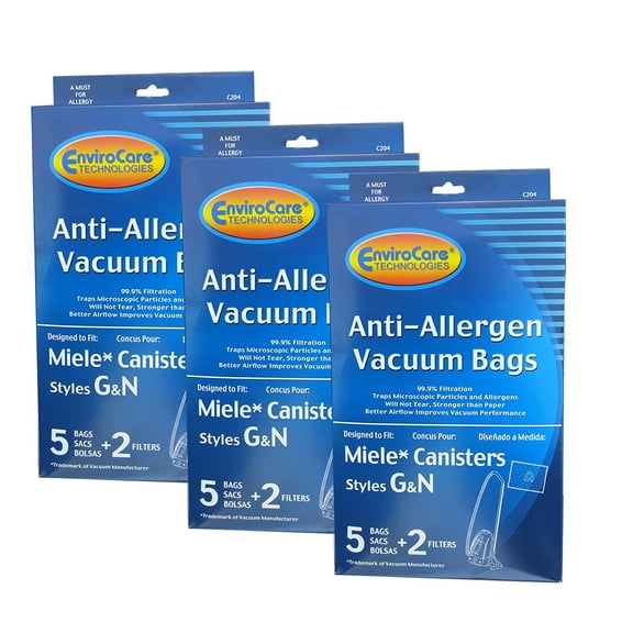 Envirocare Miele G/N Plasatic Collar Anti Allergen Canister Vacuum Bags