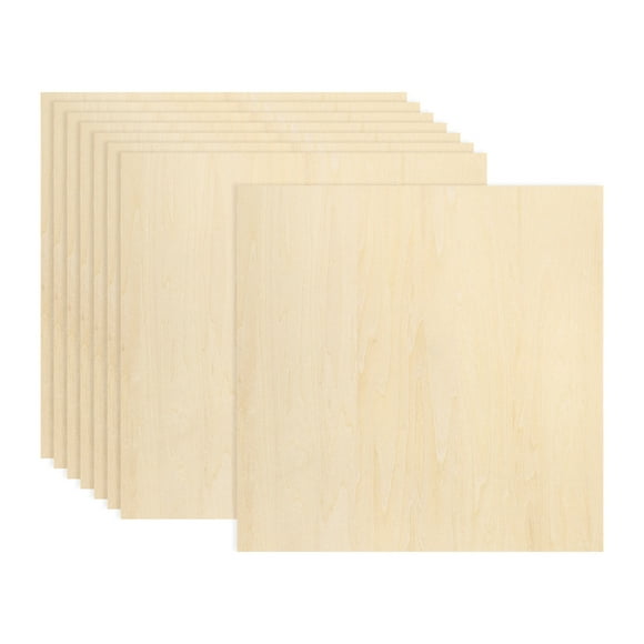 Uxcell 8Pcs Basswood Sheets 8 x 8 x 1/8 Inch Plywood Wood Panels Lightweight/Durable for Painting, Dollhouse, Aircraft Model
