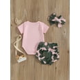 thumbnail image 5 of Hirigin Newborn Baby Girl Summer Funny Outfit Set 3 6 12 18 Months I Get My Attitude from Women Romper Camouflage Shorts Headband Set, 5 of 8