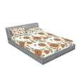 thumbnail image 2 of Ambesonne Flower Fitted Sheet & Pillow Sham Set, Floral Abstract Petals Art, Full, Multicolor, 2 of 2
