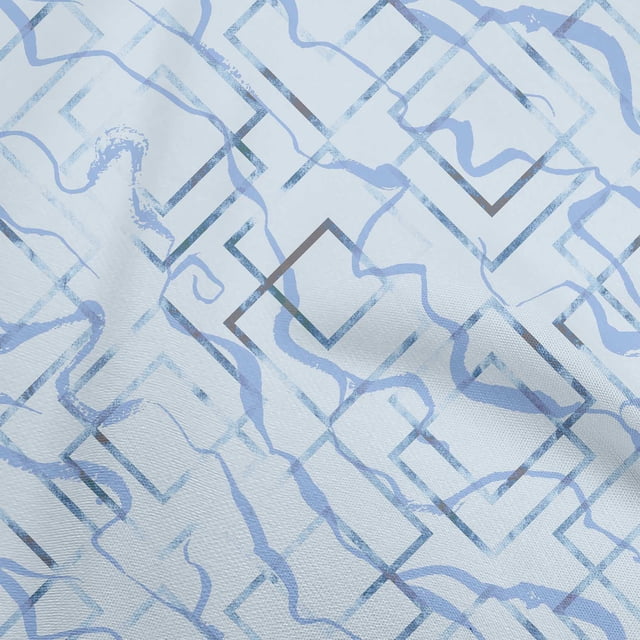 oneOone Viscose Jersey Light Blue Fabric Geometric Fabric For Sewing Printed Craft Fabric By The Yard 60 Inch Wide