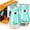 Cyan-Blue, variant on Dompilc 2PC Salt and Pepper Shaker Set – 4oz Glass-Bottom Design with Stainless Steel Lid, Refillable