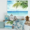 thumbnail image 2 of Designart ' Palm Beach Resort At Sunrise III ' Nautical & Coastal Canvas Wall Art Print, 2 of 4